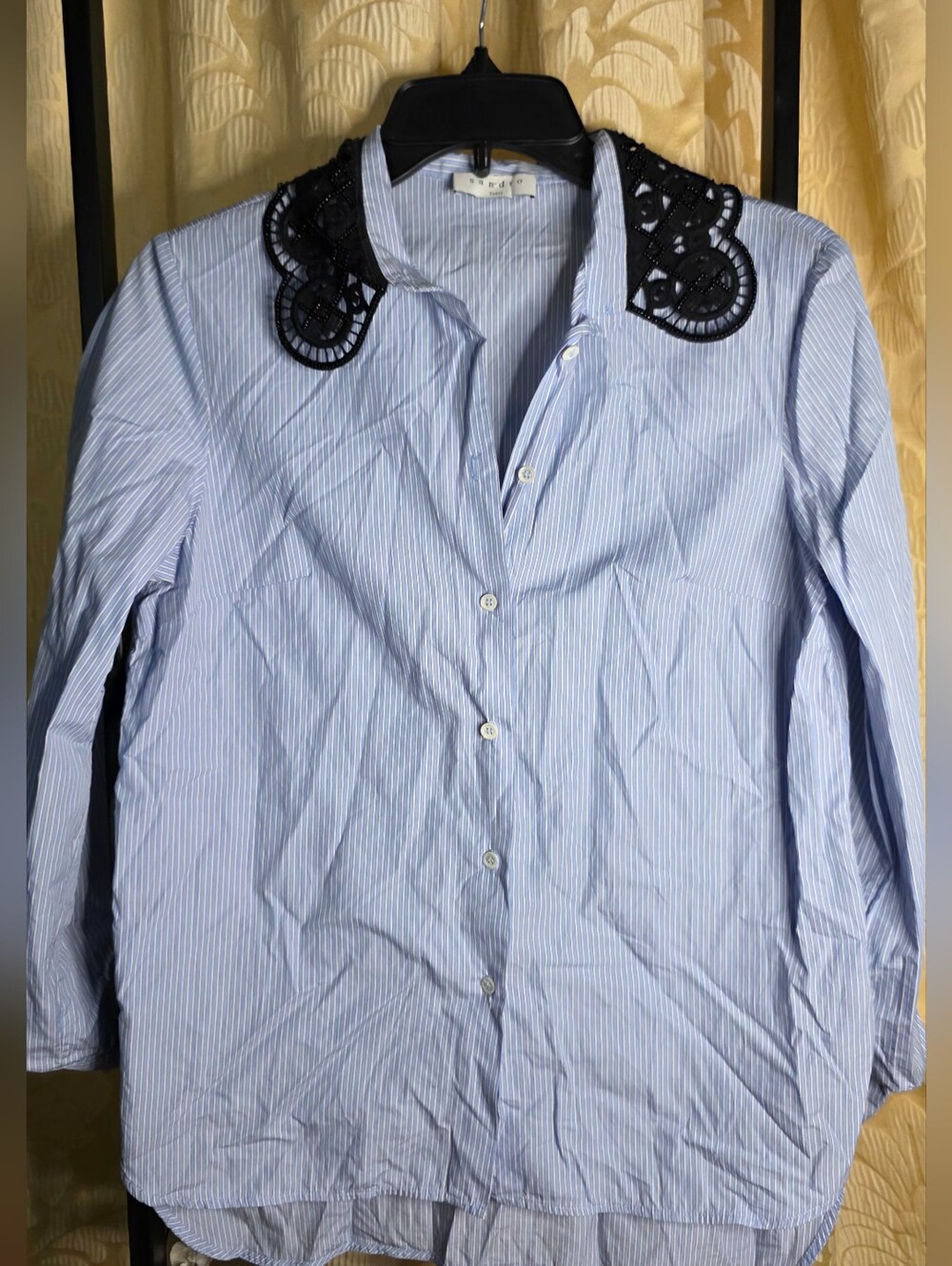 Sandro Paris Women' S Button Down Stripes Shirt Sz Xs